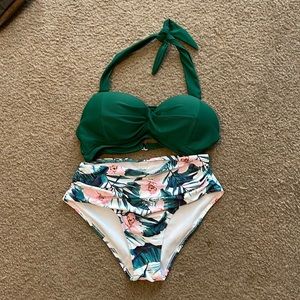 High waisted swim suit
